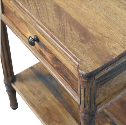 Lexington Amber Oak 1 Drawer Column Table