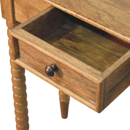 Savannah Oak Spindle 1 Drawer Console