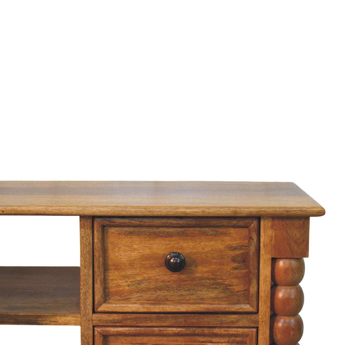 Savannah Spindle Amber Oak Wood Media Console