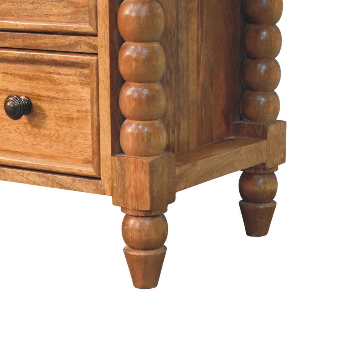 Savannah Spindle Amber Oak Wood Media Console