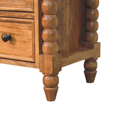 Savannah Spindle Amber Oak Wood Media Console