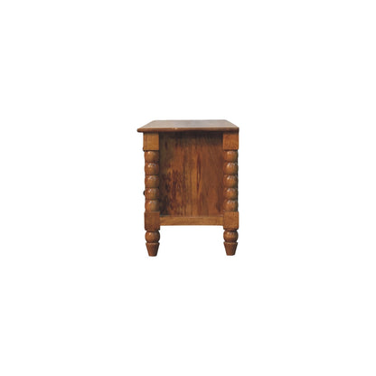 Savannah Spindle Amber Oak Wood Media Console