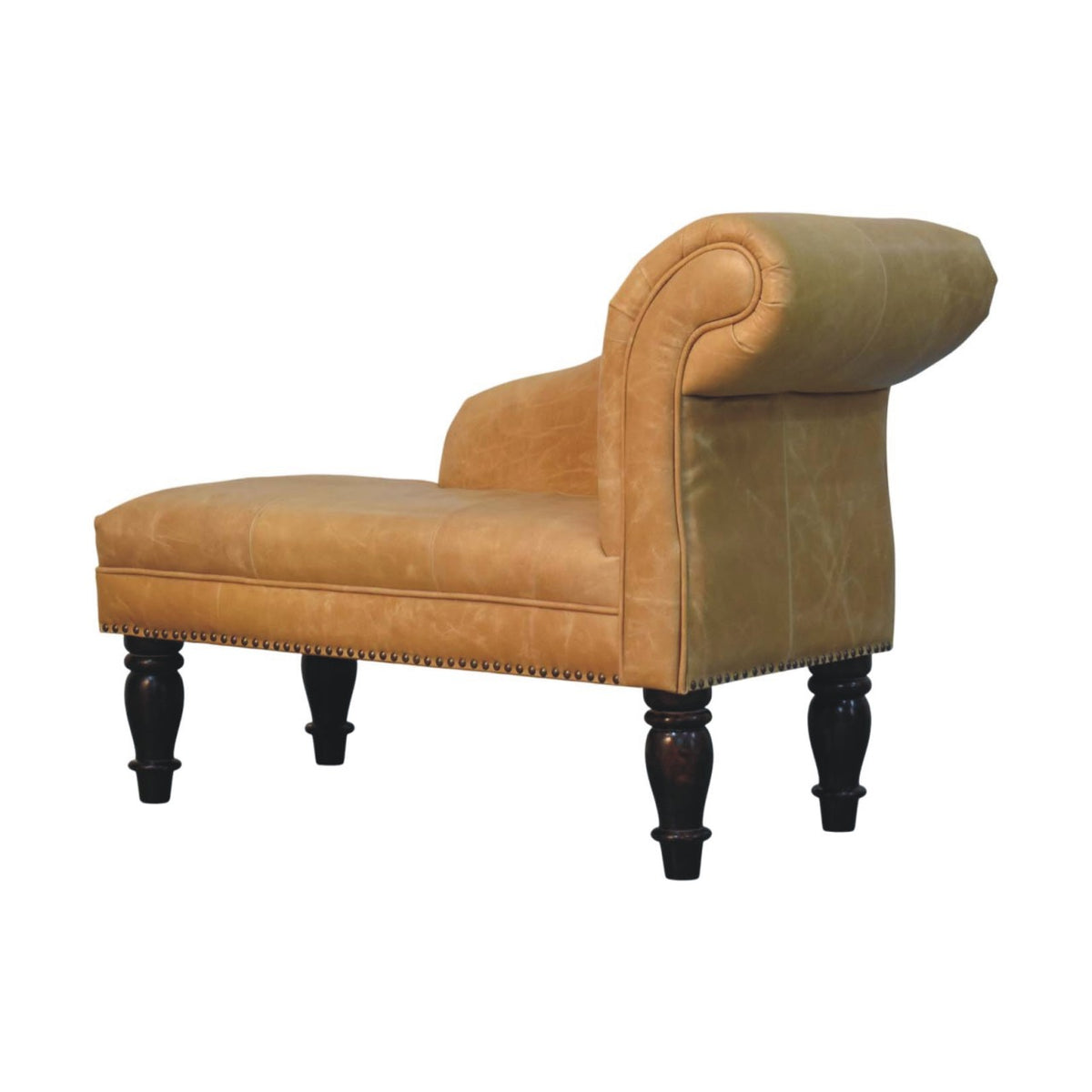 Sutton Buffalo Leather Tan Chaise Lounge