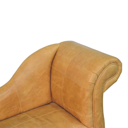 Sutton Buffalo Leather Tan Chaise Lounge