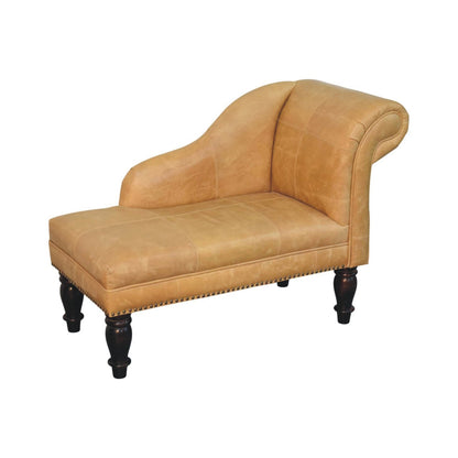 Sutton Buffalo Leather Tan Chaise Lounge