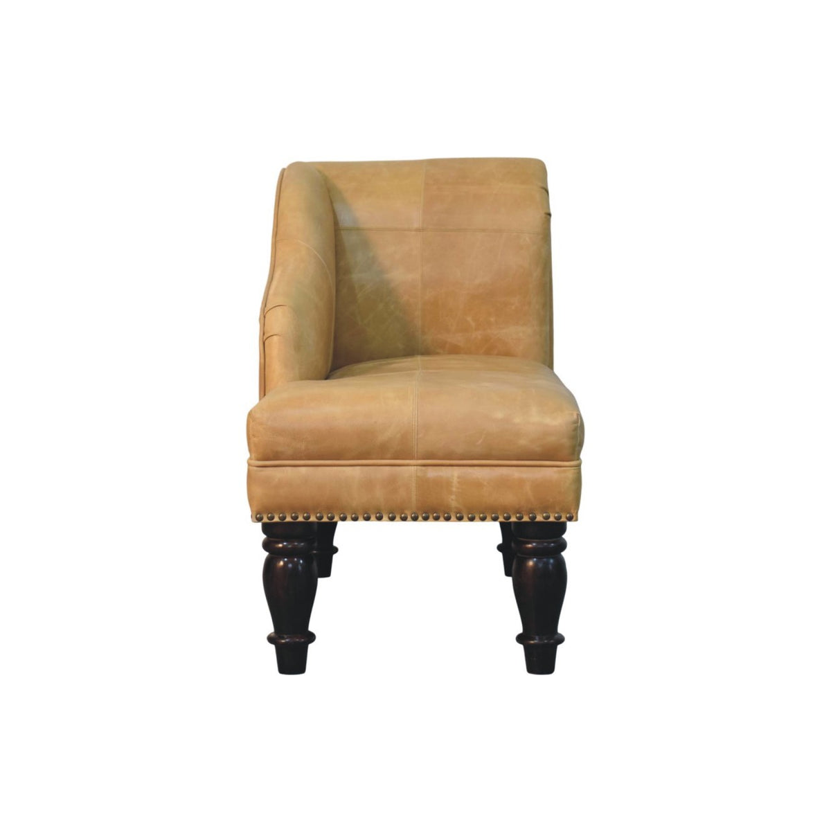 Sutton Buffalo Leather Tan Chaise Lounge