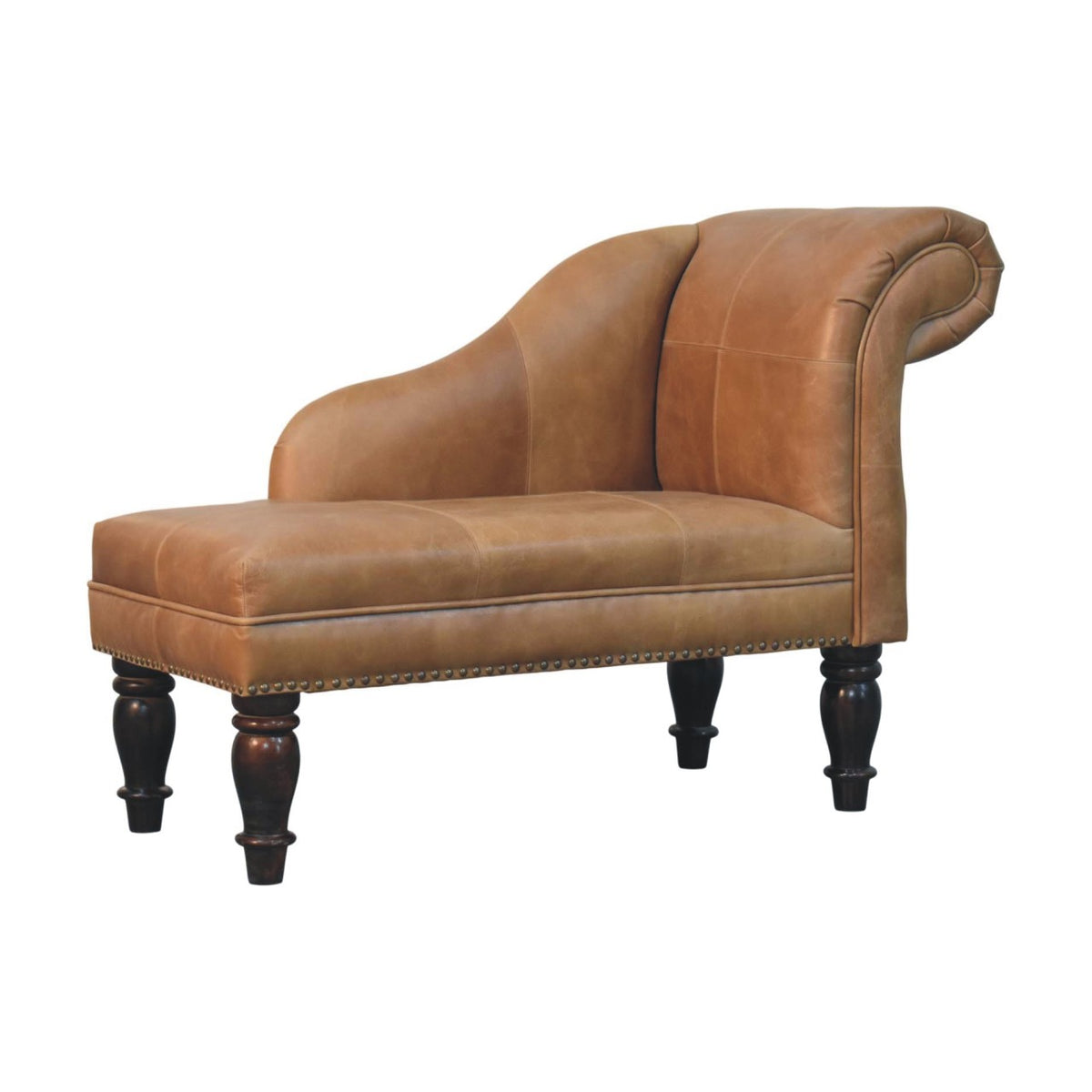 Sutton Buffalo Leather Brown Chaise Lounge
