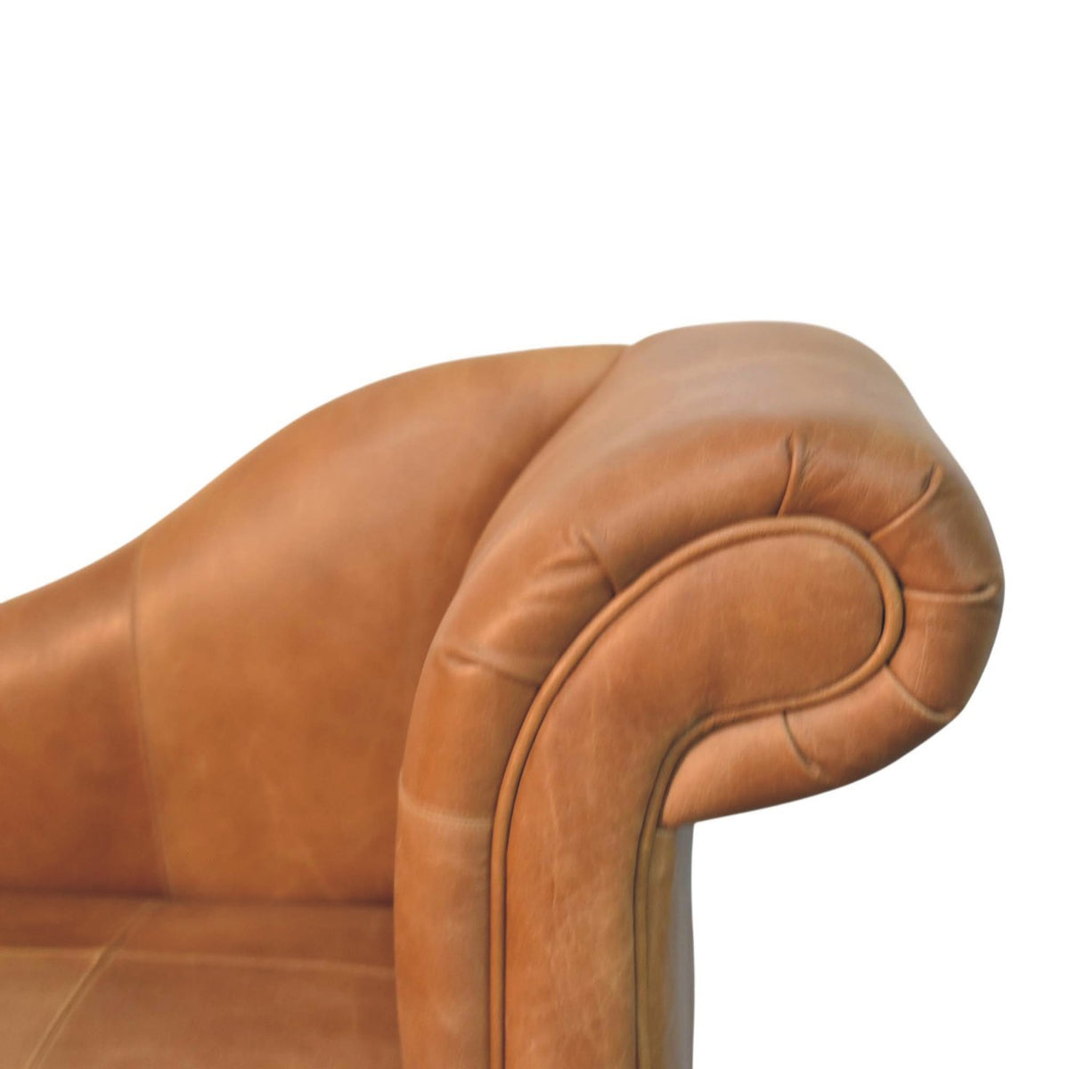 Sutton Buffalo Leather Brown Chaise Lounge