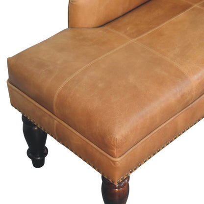 Sutton Buffalo Leather Brown Chaise Lounge