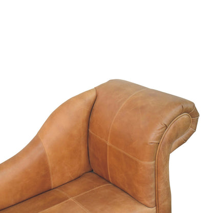 Sutton Buffalo Leather Brown Chaise Lounge