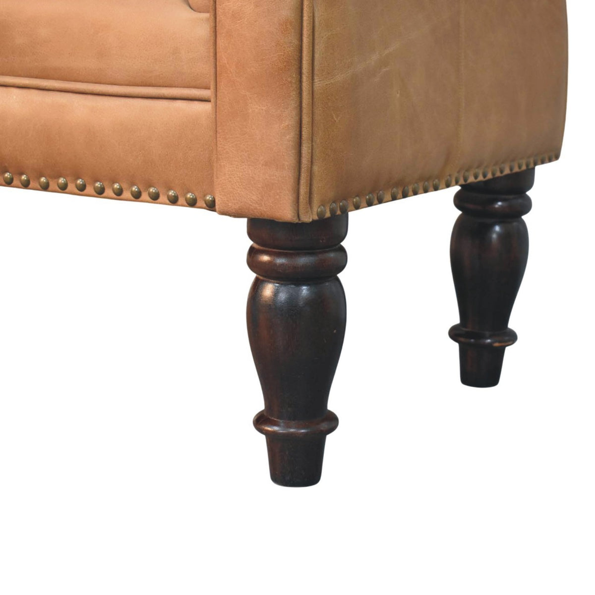 Sutton Buffalo Leather Brown Chaise Lounge