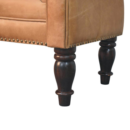 Sutton Buffalo Leather Brown Chaise Lounge