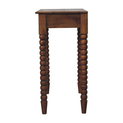 Savannah Spindle Amber Oak Wood Vanity Table