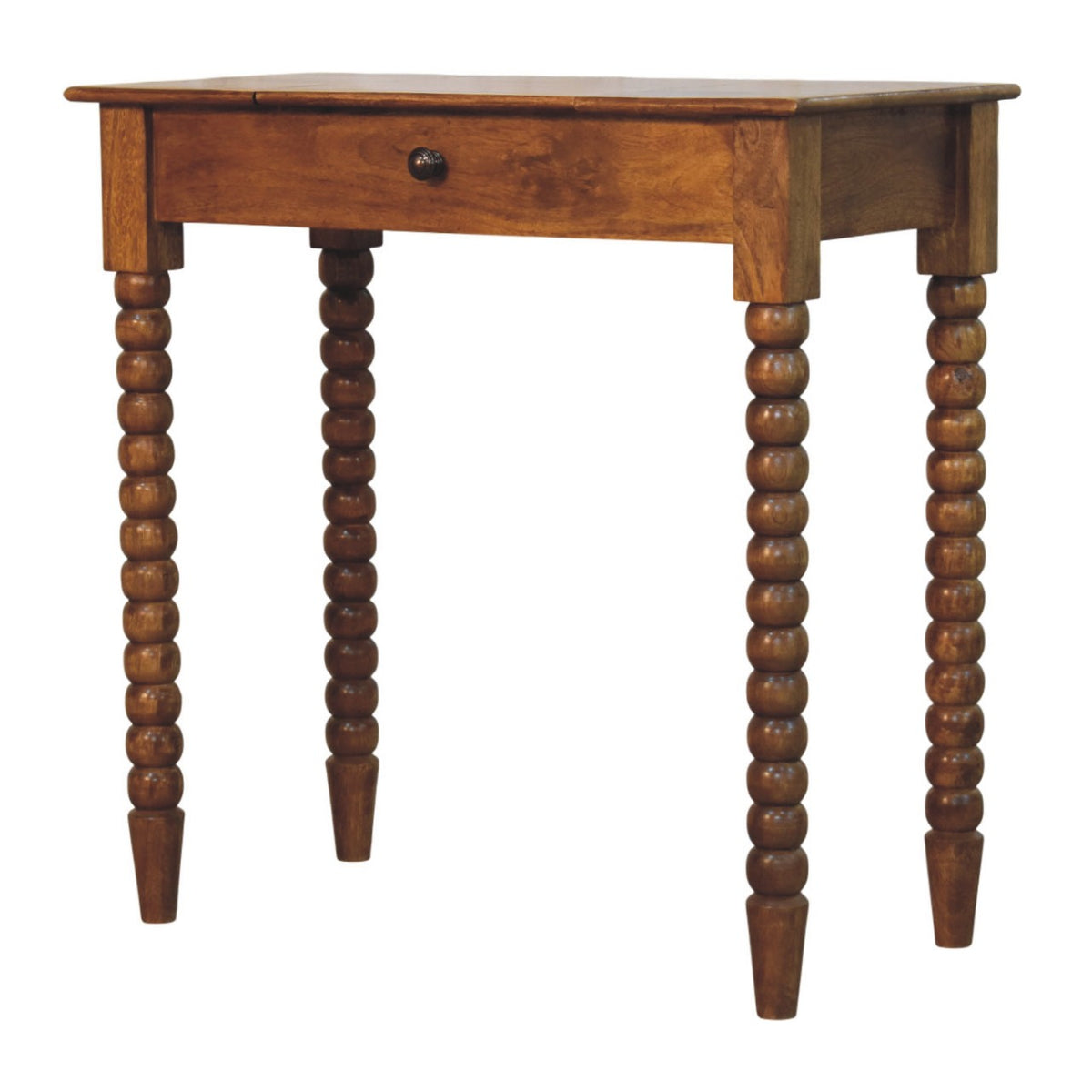 Savannah Spindle Amber Oak Wood Vanity Table
