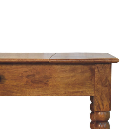 Savannah Spindle Amber Oak Wood Vanity Table