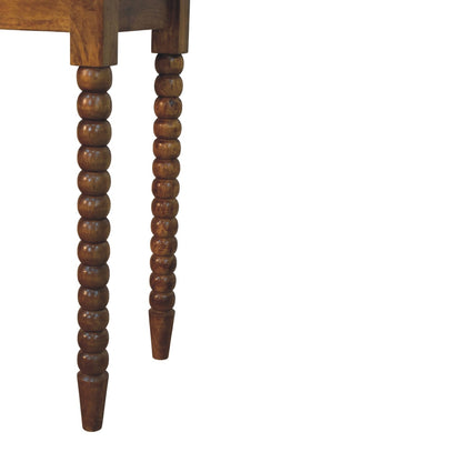Savannah Spindle Amber Oak Wood Vanity Table