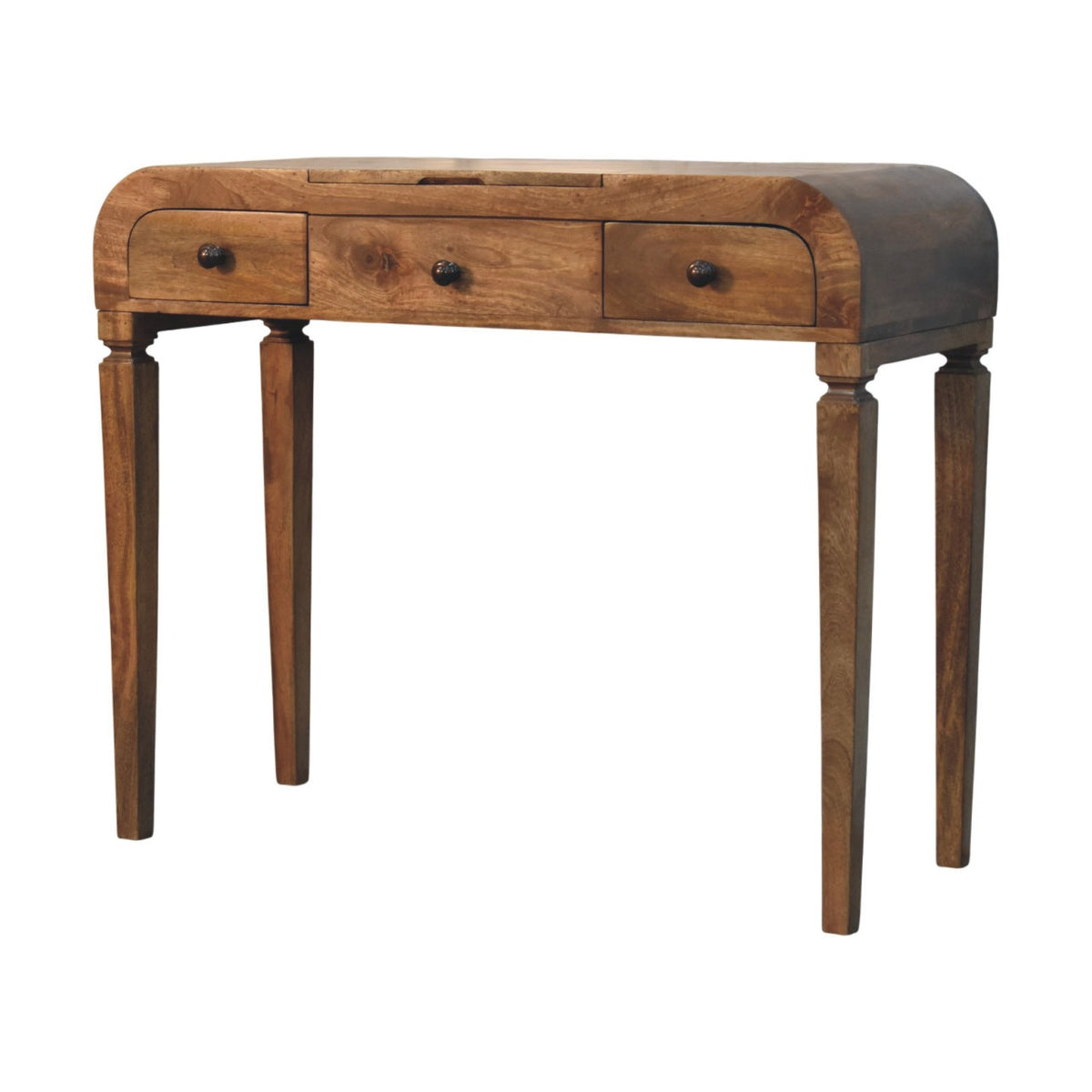 Boston Teak Curved 2-Drawer Vanity Desk
