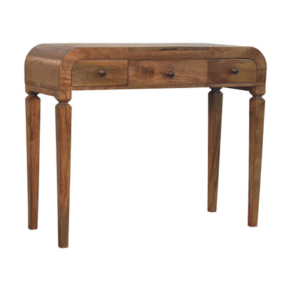 Boston Teak Curved 2-Drawer Vanity Desk