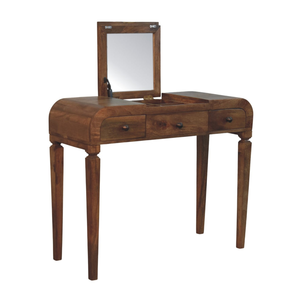 Boston Teak Curved 2-Drawer Vanity Desk