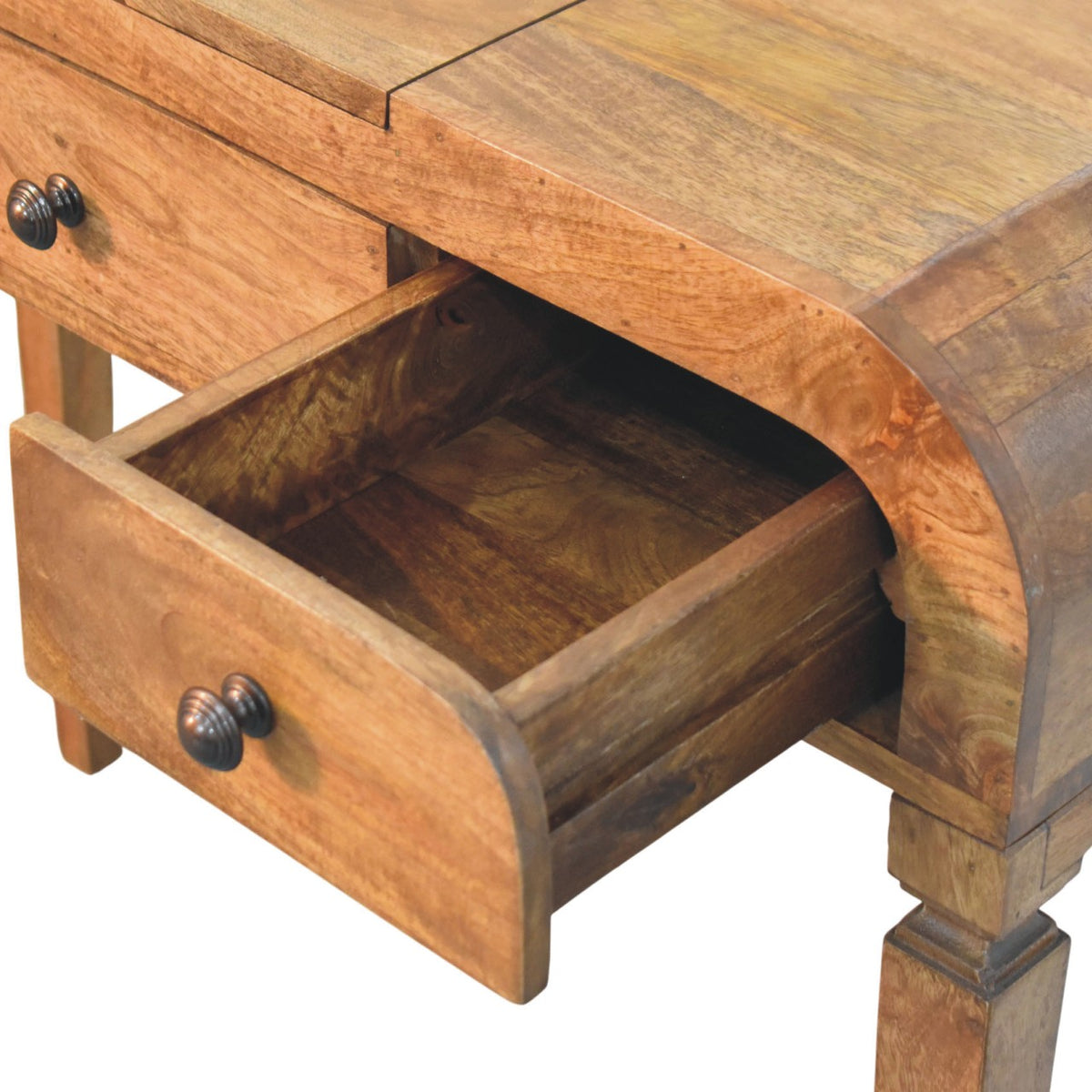 Boston Teak Curved 2-Drawer Vanity Desk