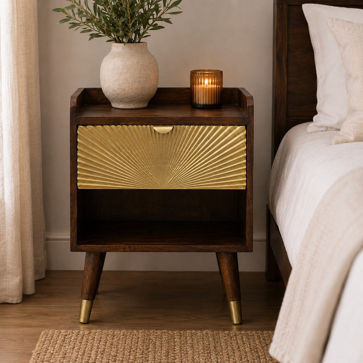 Phoenix Gold Chestnut 1-Drawer Nightstand