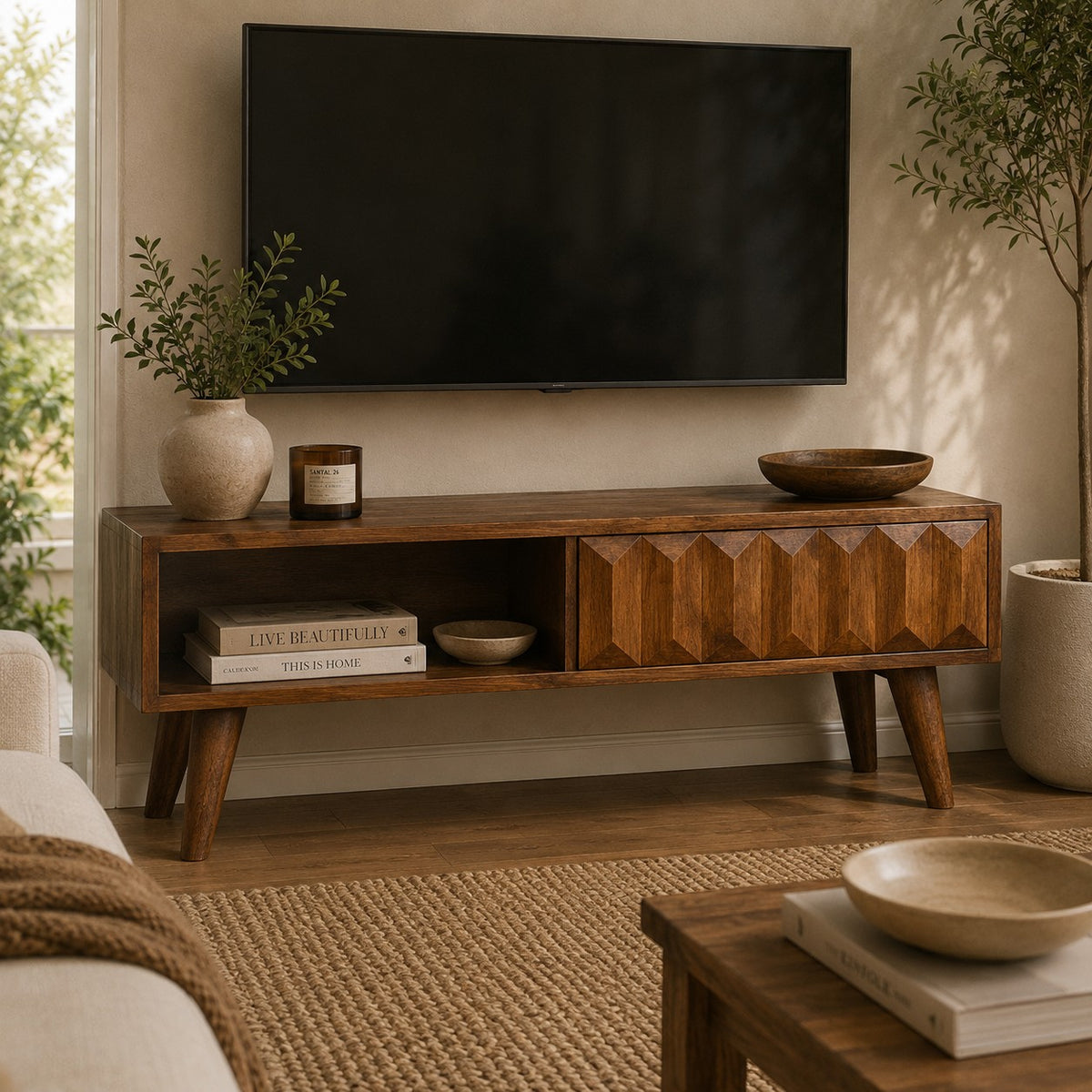 Chestnut Ridge Prism Sliding Media Console
