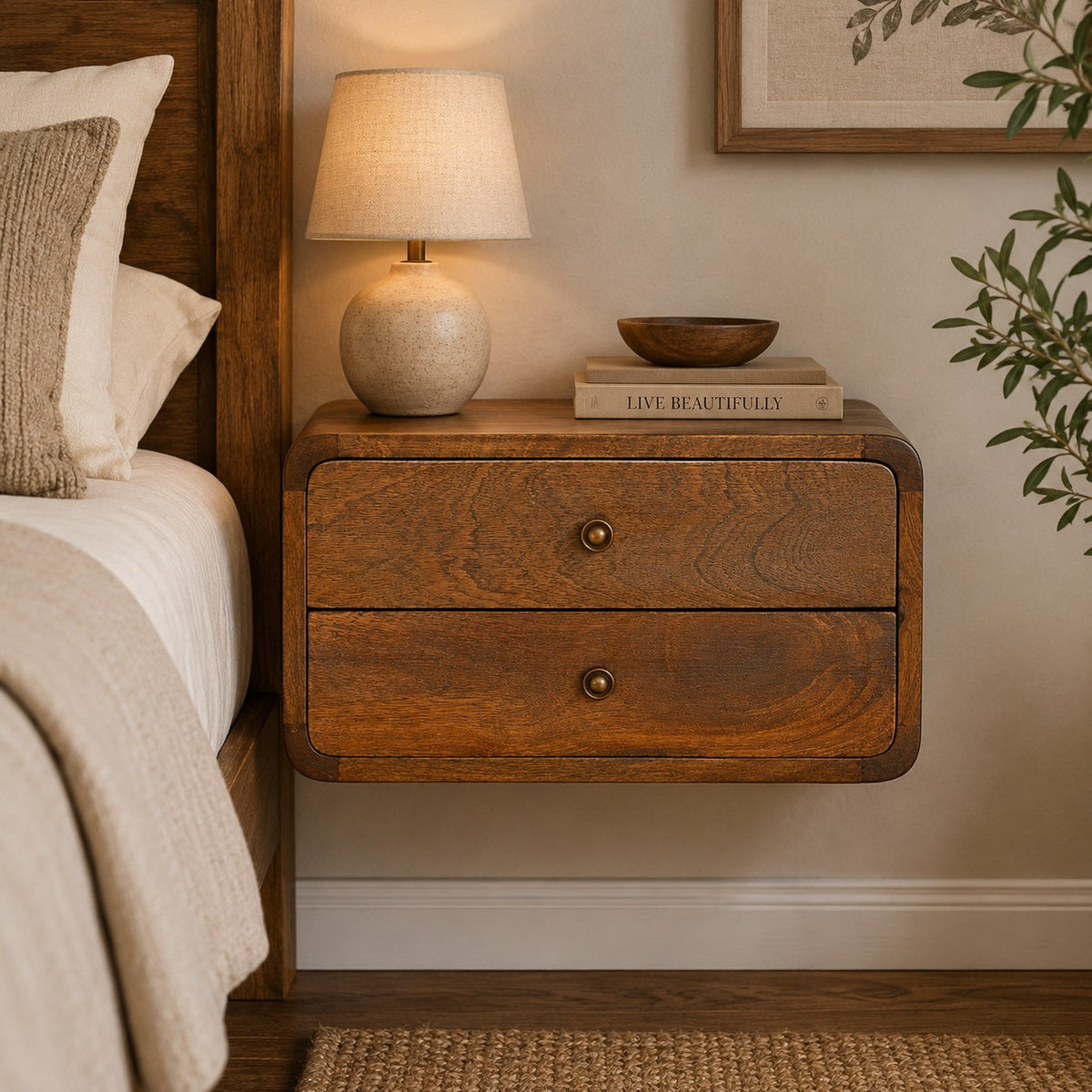 Chestnut Ridge Curved Floating 2 Nightstand