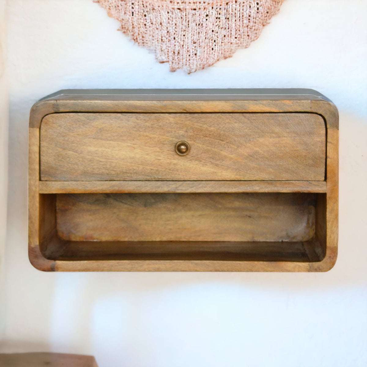 Nordic Natural Curved 1 Drawer Floating Nightstand