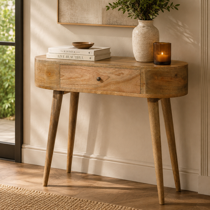 Nordic Albion Oak 1 Drawer Console Table