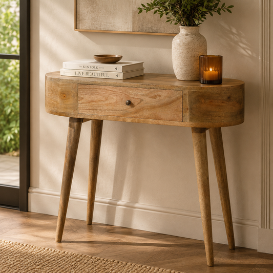 Nordic Albion Oak 1 Drawer Console Table