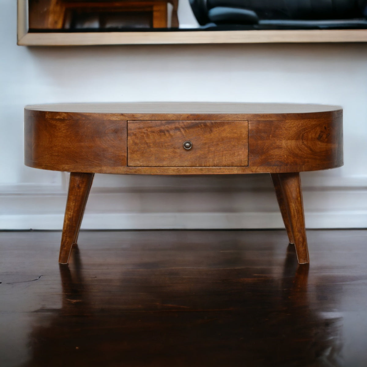 Chestnut Ridge 2 Drawer Rounded Coffee Table