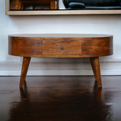 Chestnut Ridge 2 Drawer Rounded Coffee Table