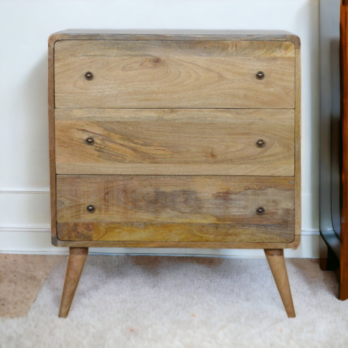 Big Sur Curved 3 Drawer Oak Chest