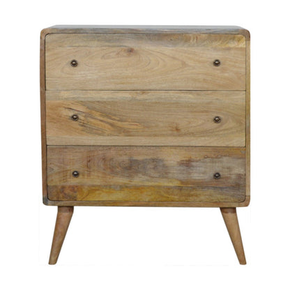 Big Sur Curved 3 Drawer Oak Chest