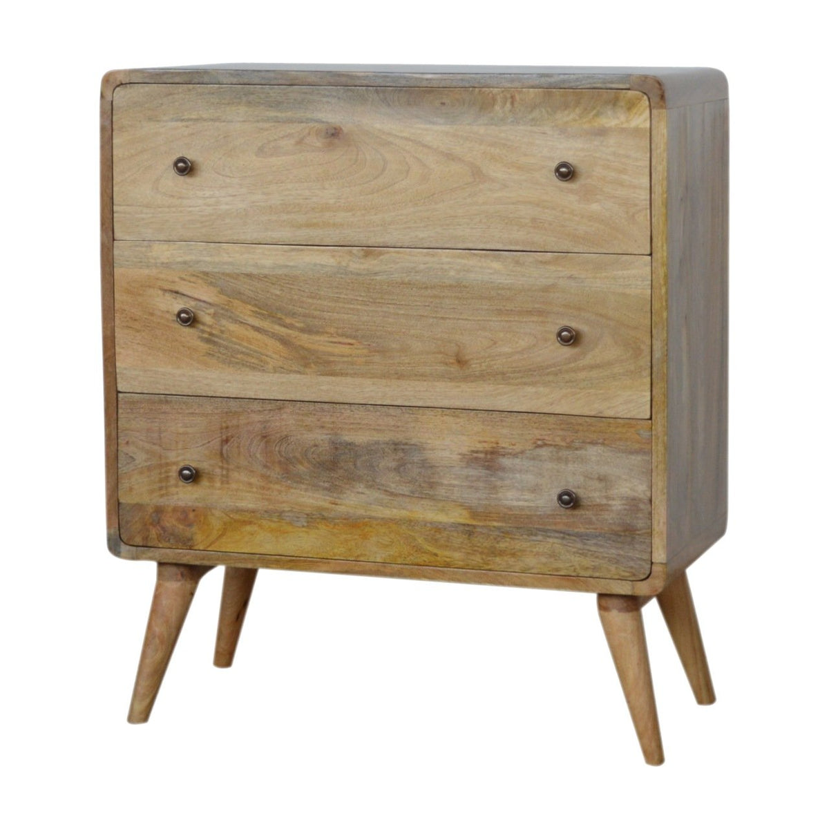 Big Sur Curved 3 Drawer Oak Chest