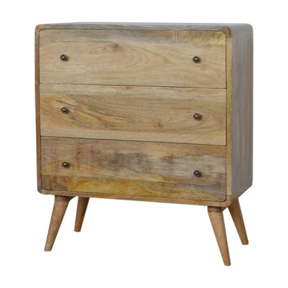 Big Sur Curved 3 Drawer Oak Chest