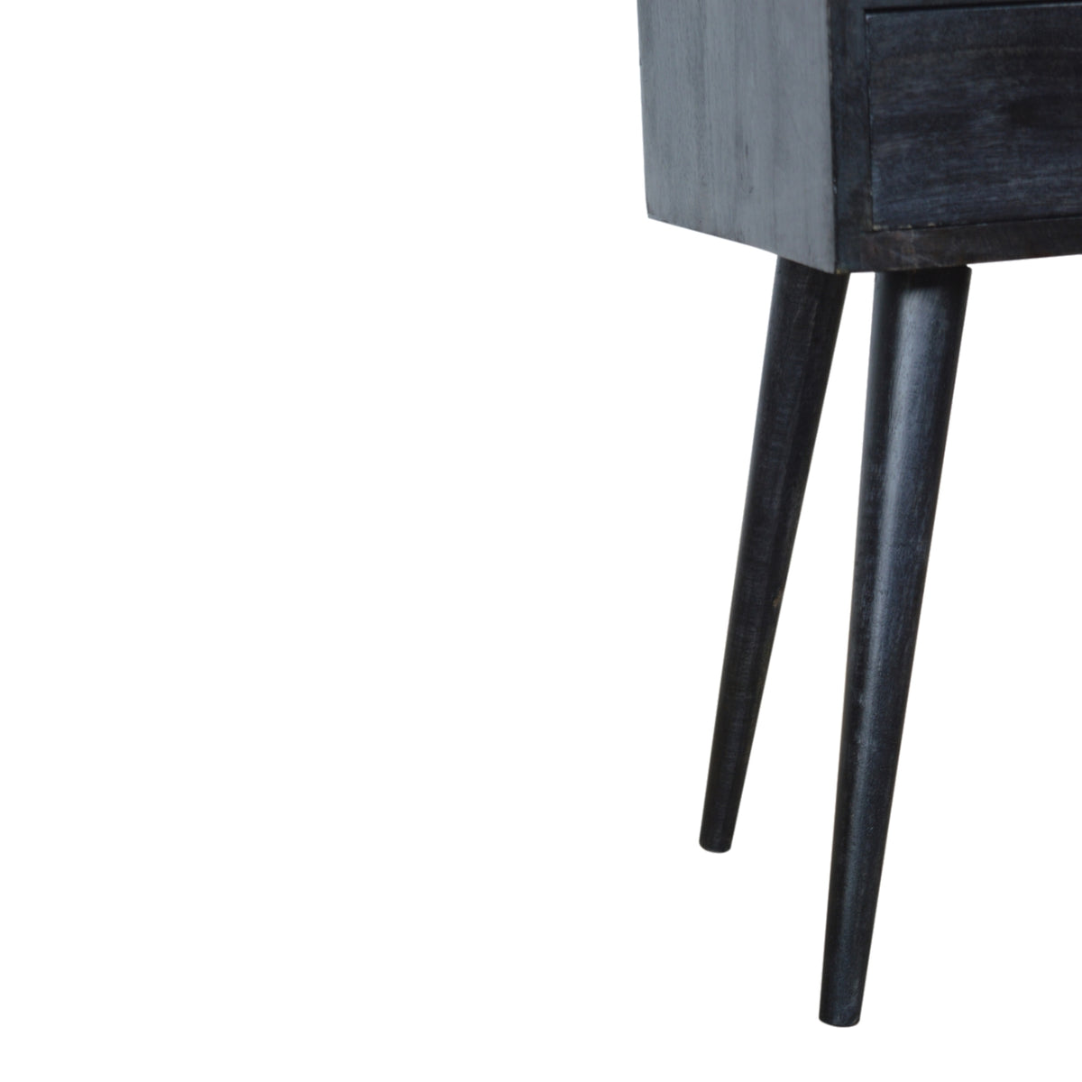 Small Ash Black 1 Drawer Open Shelf Nightstand