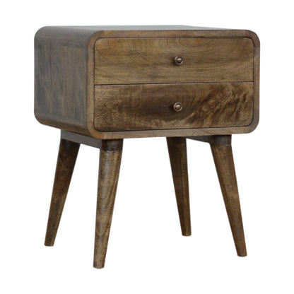 Big Sur Curved Grey 2 Drawer Nightstand