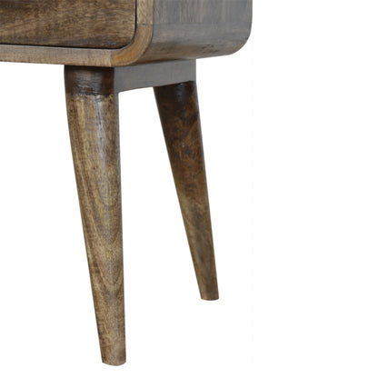 Big Sur Curved Grey 2 Drawer Nightstand