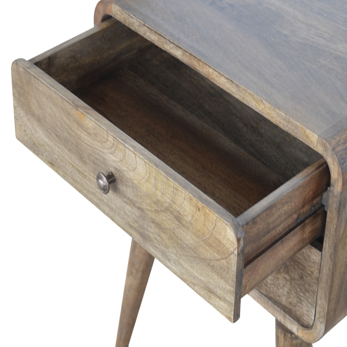 Big Sur Curved Grey 2 Drawer Nightstand