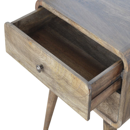 Big Sur Curved Grey 2 Drawer Nightstand
