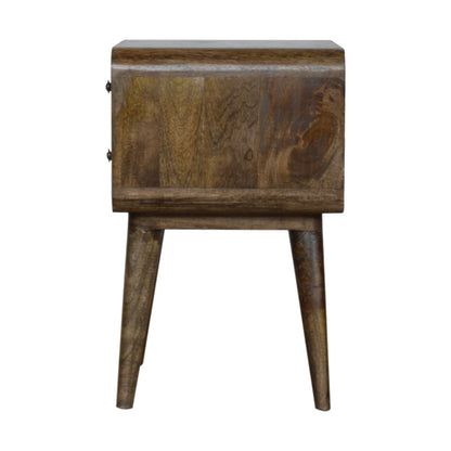 Big Sur Curved Grey 2 Drawer Nightstand