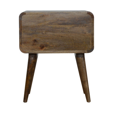 Big Sur Curved Grey 2 Drawer Nightstand