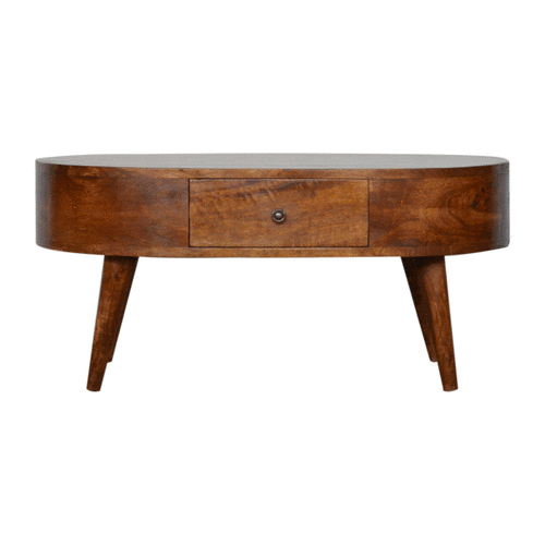 Chestnut Ridge 2 Drawer Rounded Coffee Table