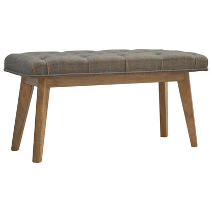 Multi Tweed Tufted Entryway Timber Bench