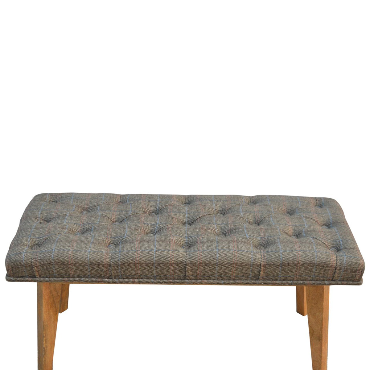 Multi Tweed Tufted Entryway Timber Bench