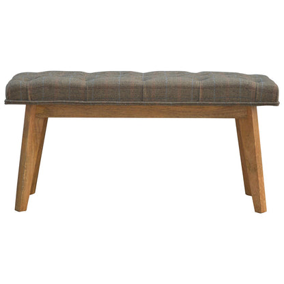 Multi Tweed Tufted Entryway Timber Bench