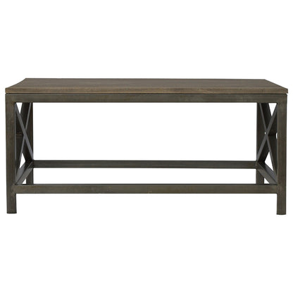 Industrial Cross Base Oatmeal Coffee Table
