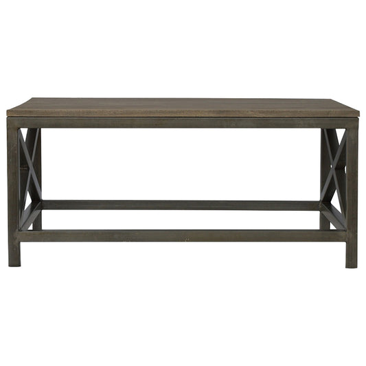 Industrial Cross Base Oatmeal Coffee Table