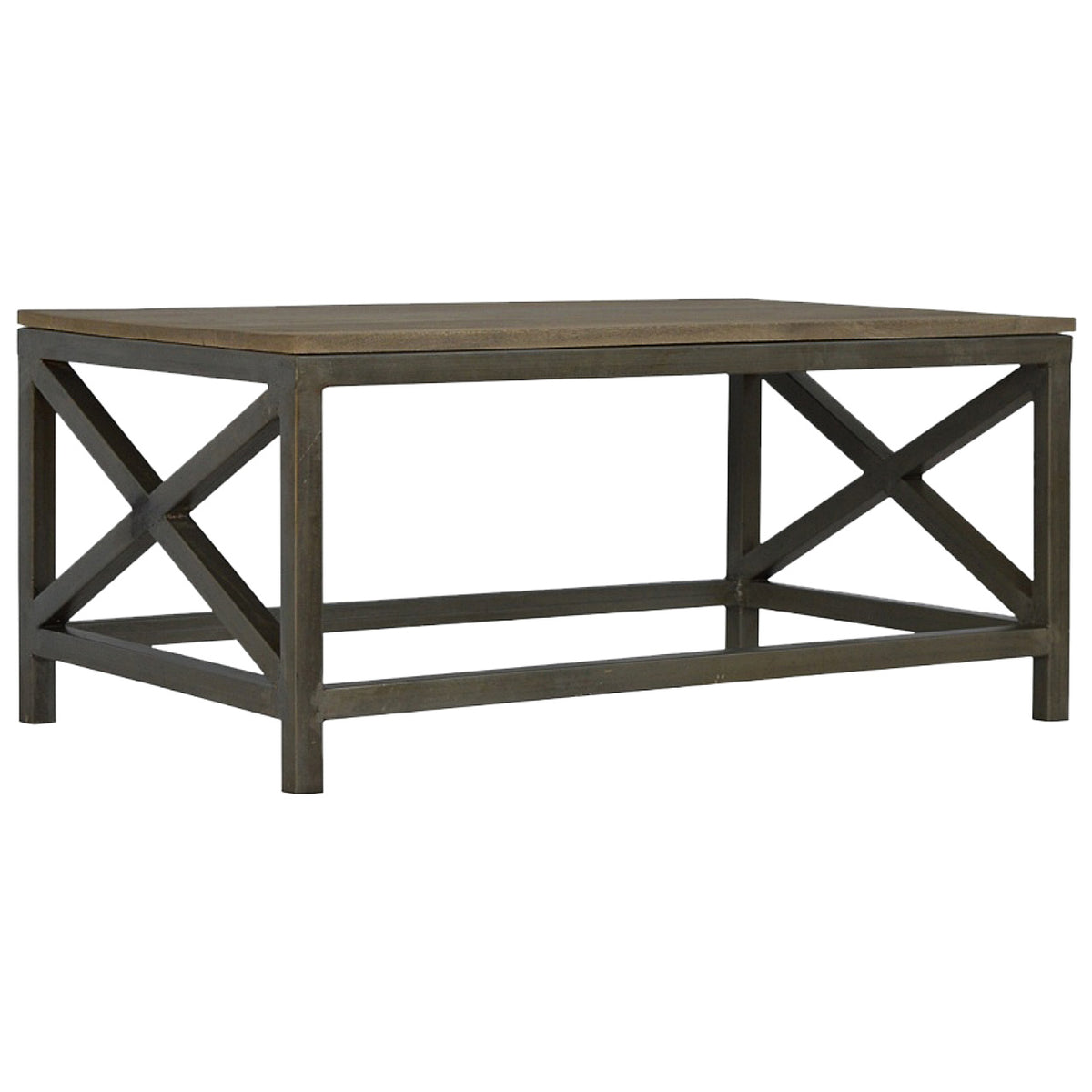 Industrial Cross Base Oatmeal Coffee Table